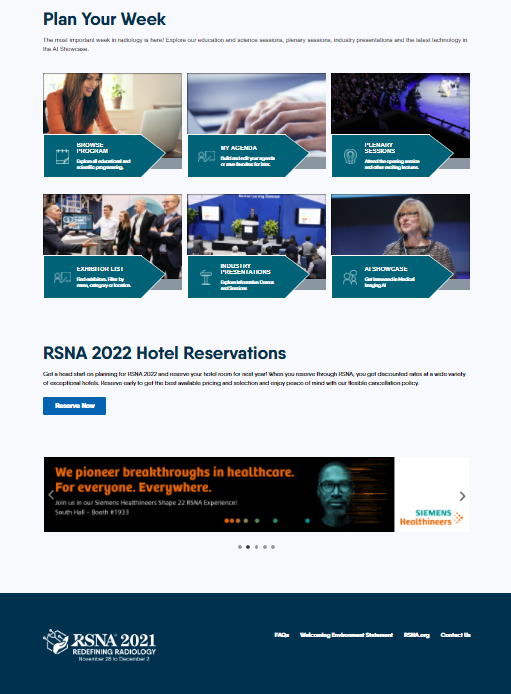 RSNA Meeting Home Page - Horizontal In-Content Banner